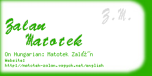 zalan matotek business card